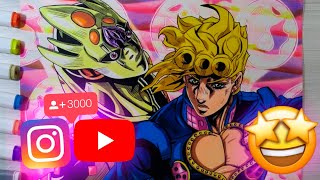 Como Criar uma Rede Social de SUCESSO de desenho!! Speed Art -Giorno Giovanna (Jojo Adventure)