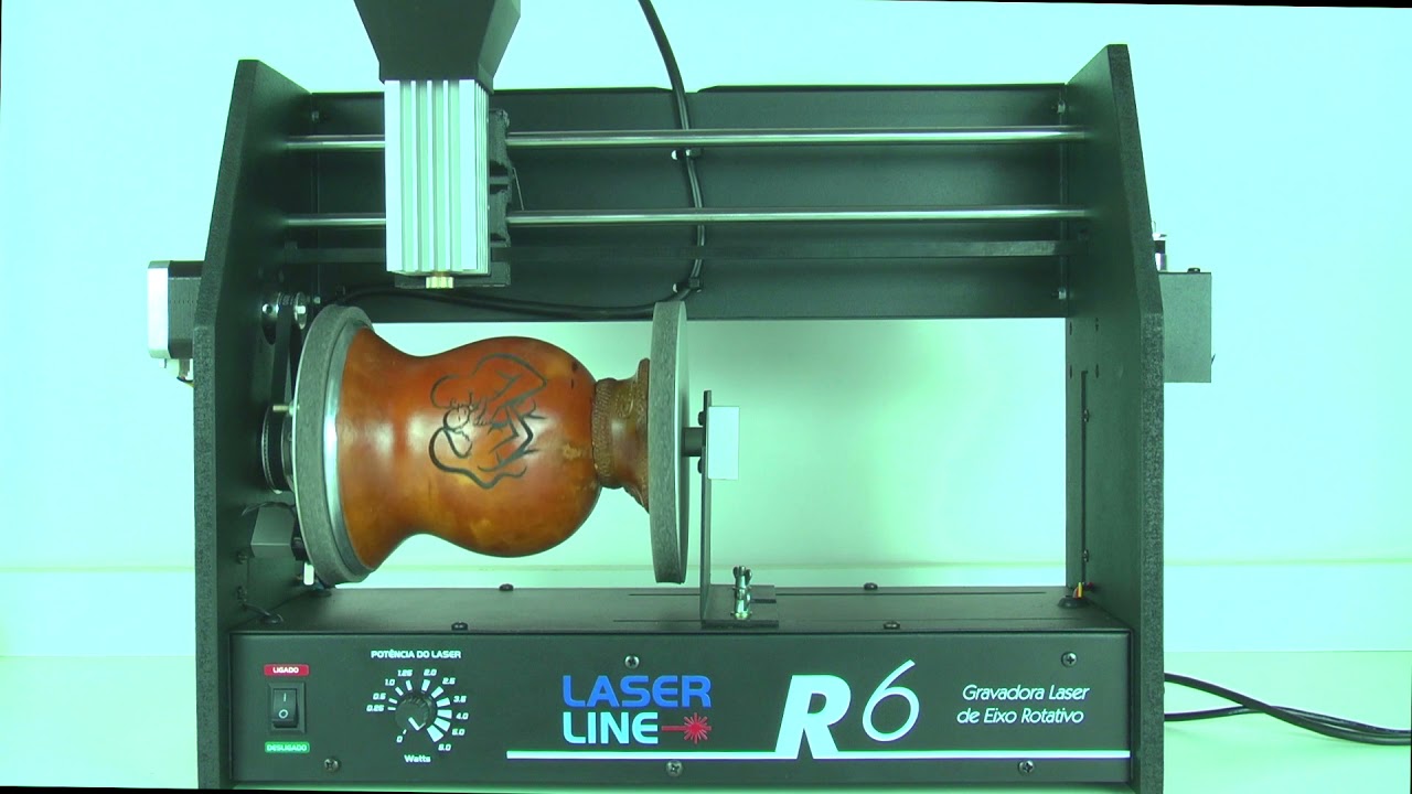 Gravação Laser em Cuia de Chimarrão. Máquina Laser R6 da LASERLine ...