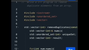 How to write a c++ program to remove duplicate elements from an array.