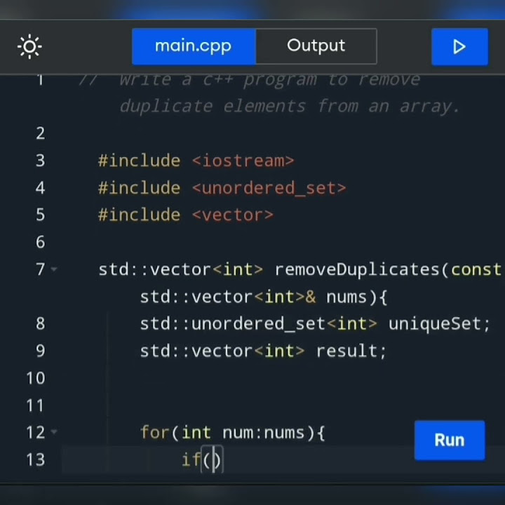 How to write a c++ program to remove duplicate elements from an array ...