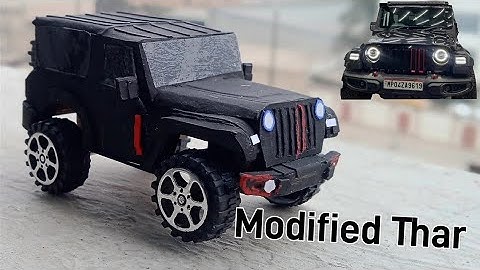 How To Make Mahindra Thar with cardboard home/how to make thar by cardboard / #cardboardtharmaking