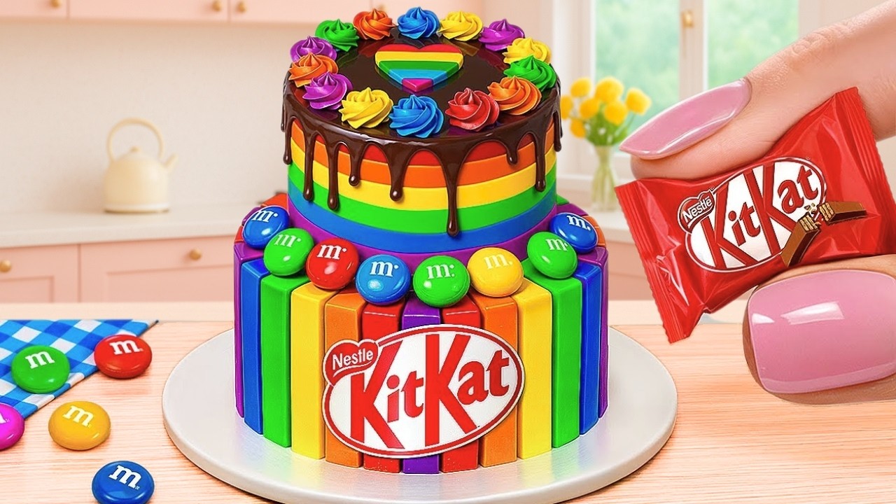 Mini Rainbow Cake Recipe With Chocolate |Stunning Rainbow Cake ...