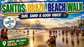 First-Person Walk on Santos Beach Brazil