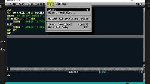 QBASIC program to check the number is even or odd.