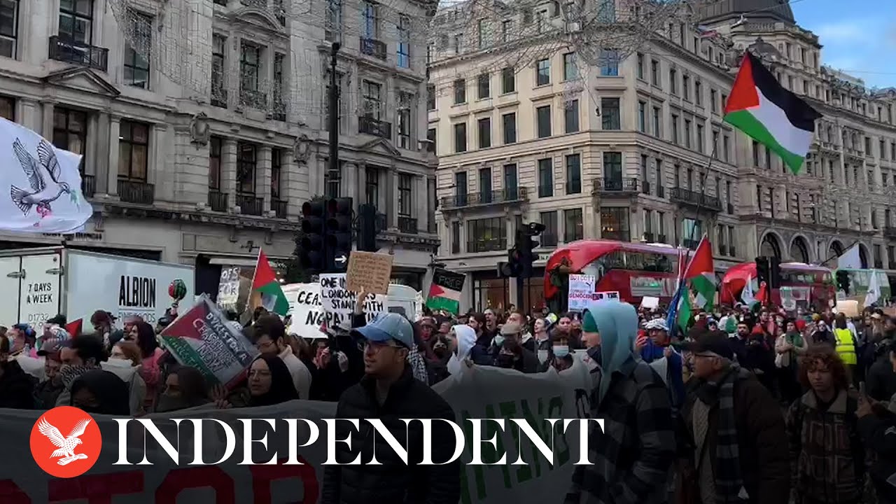 Thousands of pro-Palestine demonstrators march through London for third weekend