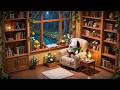 Snoopy S Rainy Window Retreat Cozy Library Corner Gentle Lofi Beats For Calm Focus 