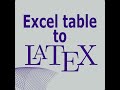 Excel table to LaTex