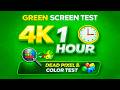 Green Screen Test 4K – 1 Hour – Color &amp; Dead Pixel Test