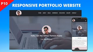 Responsive Portfolio w/ HTML, CSS, Bootstrap, JS & jQuery (Part-10) | Smooth scroll & Scroll to top
