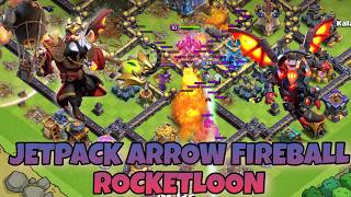 Rocket Backpack  + Giant arrow + Fireball rocketloon TH18 - Clash of Clans