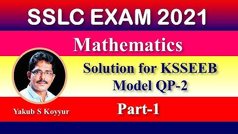 SSLC Exam Solution for KSSEEB Model QP 2 Part 1