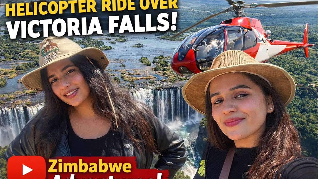 Zimbabwe Victoria Falls Helicopter Ride 🚁 | World’s Most Beautiful Waterfall From The Sky!#Victoria 