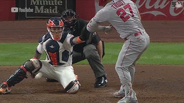 Mike Trout leaves game after hit by pitch: 4/22/2021