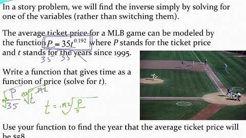 Finding inverse functions (applications)