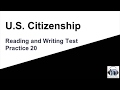 U.S. Citizenship Reading and Writing Test Practice 20