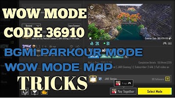 Bgmi wow mode code 36910 | new update bgmi parkour map