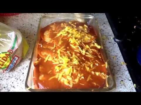 Enchiladas Layered With Chicken And Vegetables And A Side Of Mexican Rice-11-08-2015