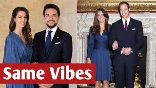 Prince Hussein & Her Wife Rajwa Give Kate Middleton And Prince William Same Vibes In Engagement