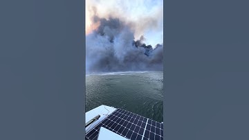 Fire that leveled some parts of historic Lahaina is seen from the ocean