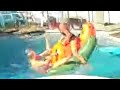 Trying out new pool toys for Danny bday