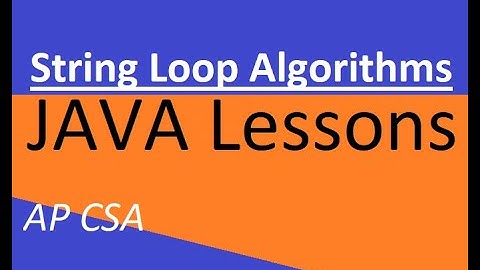 AP CSA Unit 4 String Loop Algorithms (and a Method)