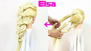 Hairstyle Elsa Back To School🌸Easy Tutorial【Updo Lover】#easyhairstyle