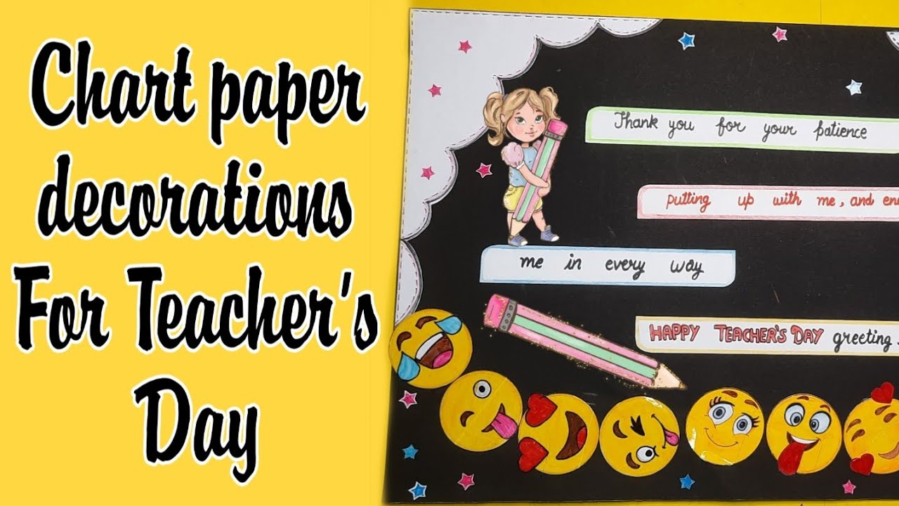 teacher's day decorations on chart paper/beautiful chart paper decorations  for students 