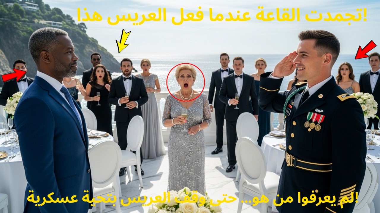في قاعة زفاف فاخرة، ثريات كريستالية تتلألأ فوق رؤوس ثلاثمئة ضيف يرتدون أفخم الملابس، يقف رجل أسود عند المدخل ببدلة أنيقة وحذاء إيطالي لامع. امرأة شقراء بعقد ماسي ساخر: "ومن دعاك؟ الطباخون في...