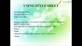HTML StyleSheets Tutorial GOITSTORE.COM
