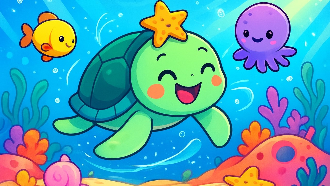 La tartaruga in fondo al mare blu 🐢 | canzoni per bambini