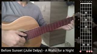 Before Sunset (Julie Delpy) - A Waltz for a Night (Easy Guitar Tutorial)