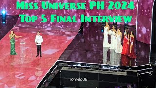 Miss Universe Philippines 2024 Top 5 Interview (Audience View)