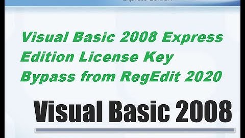 Visual Basic 2008 License Key Bypass from RegEdit 2020
