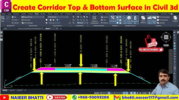 Create Corridor Top & Bottom Surface in Civil 3d | Corridor Top and Datum Surface in Civil 3d