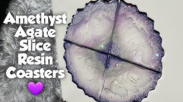 Amethyst agate slice resin coasters DIY 😍 resin art for beginners