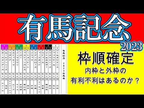 有馬記念2023枠順確定！人気馬スターズオンアースが8枠16番とスルーセブンシーズ8枠15番の大外枠に入った！タスティエーラも7枠13番と外枠入り逃げ候補タイトルホルダーは念願の内2枠4番に入った！