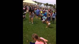 Easter Egg Hunt Chaos Clearwater 2016 parents all grabbing eggs and candy
