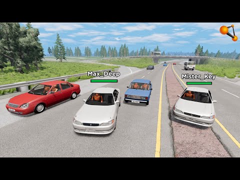 БЕЗУМНЫЕ ШАШКИ С ДРУГОМ ПО ГОРОДУ НА МАРК 2 | BeamNG.drive