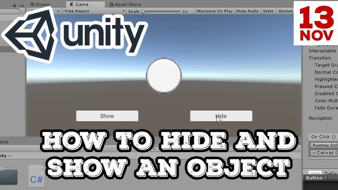 Show and Hide Object with UI Toggle in Unity 