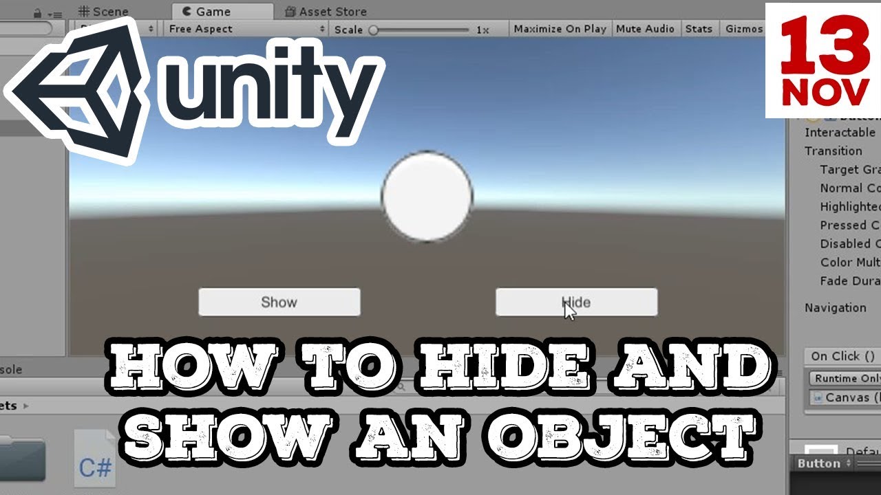 How to hide and show an object in Unity 3D 