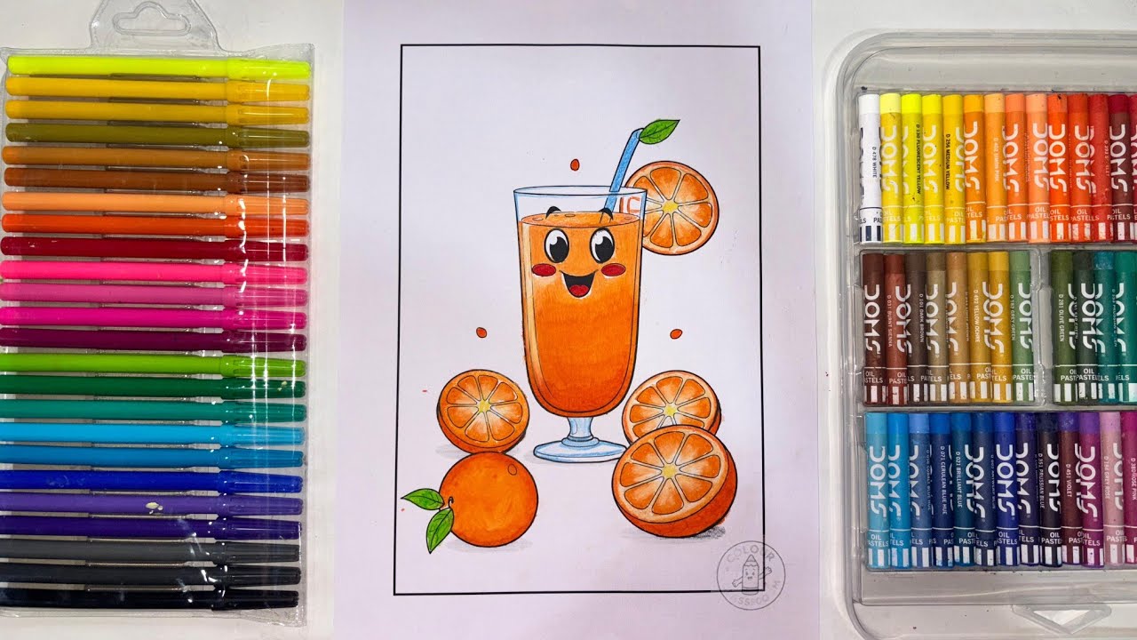 🍊✨ Cute Orange Juice Coloring Fun for Kids! 🎨🧃