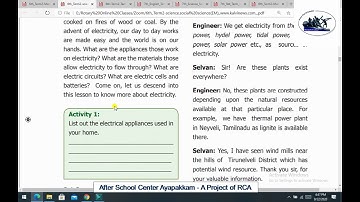 Rotary Club of Ambattur Class 6 Term 2 Science Chapter 2 Electricity Part 1