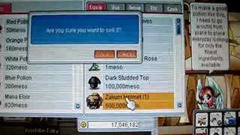 maplestory zakum helmet being npc