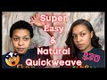 HOW TO: NATURAL QUICKWEAVE ON TWA ONLY $30 | BEGINNER FRIENDLY 2021
