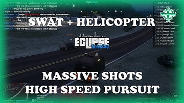 Eclipse RolePlay, LSPD, 100 Gang Members attack LSPD + SD, followed by a high speed helicopter chase