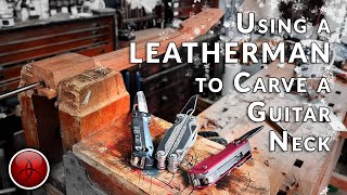 Ep. 4 - Hand Tool Only Build - Acoustic Travel Guitar from a 4x4 FENCE POST - Carving the Neck