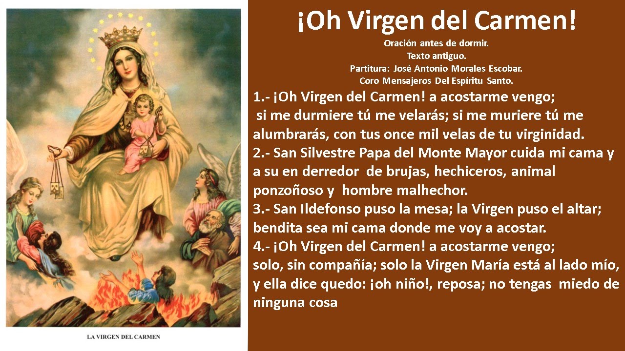 Oh Virgen Del Carmen Youtube
