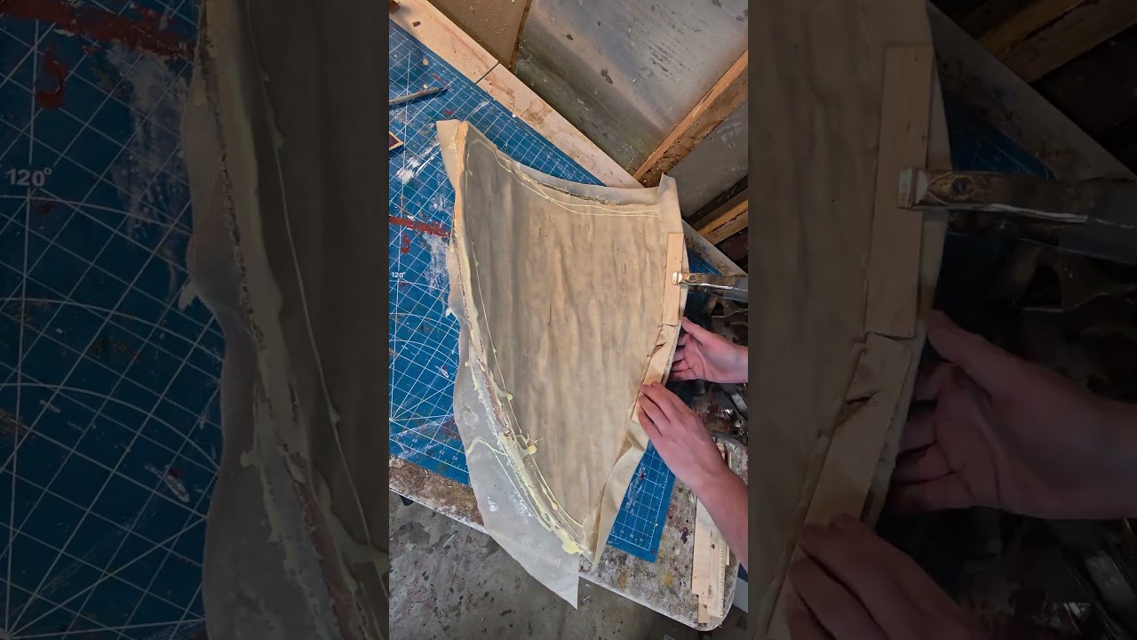 Rawhide is amazing on shields!#wood #craft #rawhide #leather #painting #medieval #shield