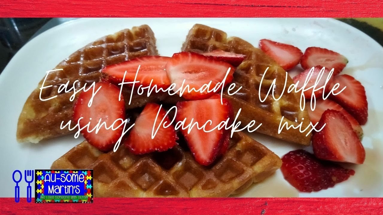 Easy Homemade Waffles using Pancake mix  How to make Waffles  BEST  homemade waffles  Pancake mix