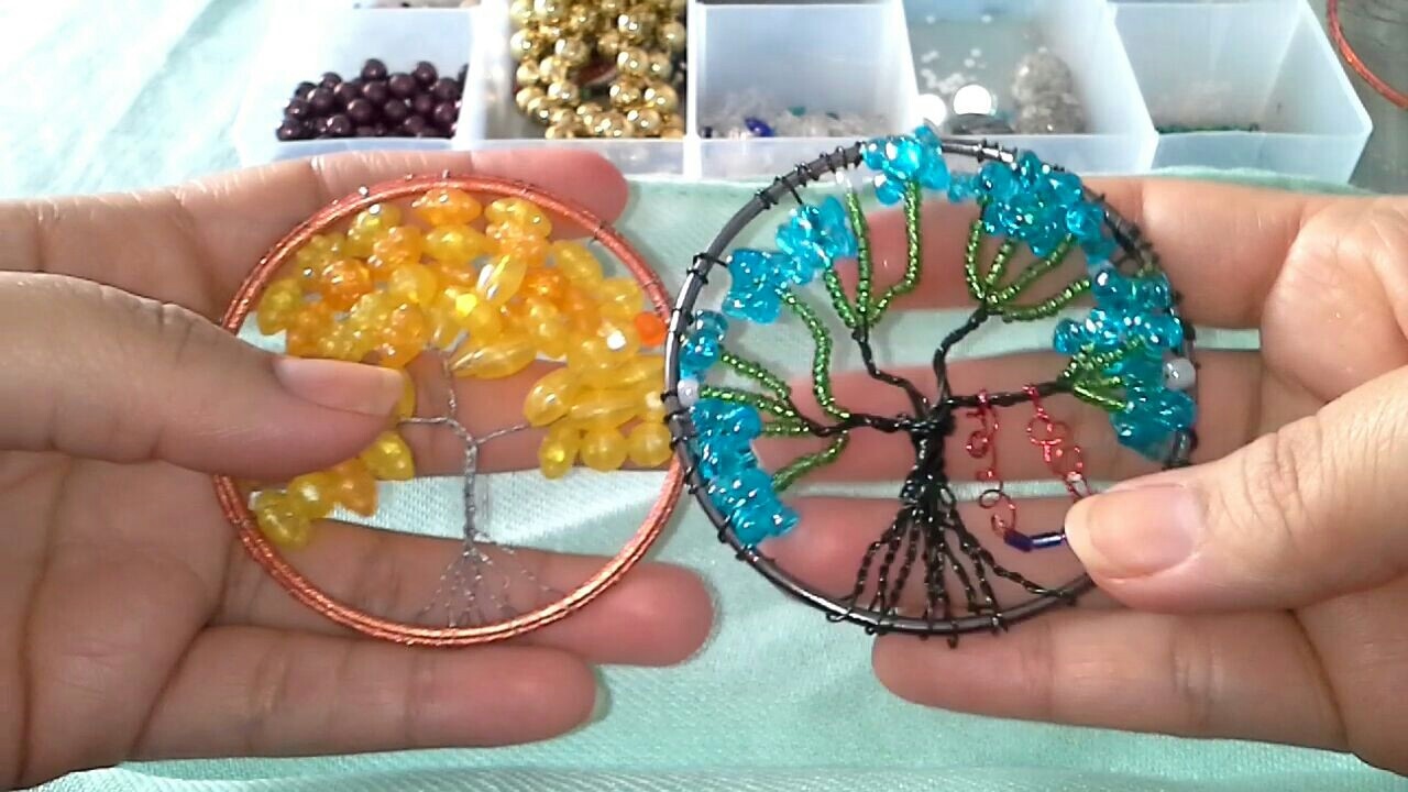 Como hacer arbolitos de alambre ♥ DIY wire trees(adornos para colgar) 
